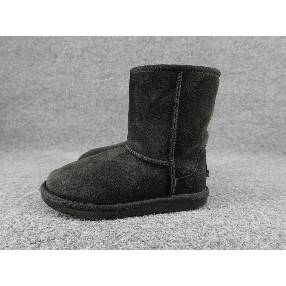 UGG Classic Short Boots Kids 3 Womens 5 Black Suede 1017703K